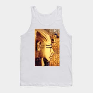 Ancient Egypt Art | King Tutankhamun in Golden Mask wearing Pharaoh Head Dress Custom Art Tank Top